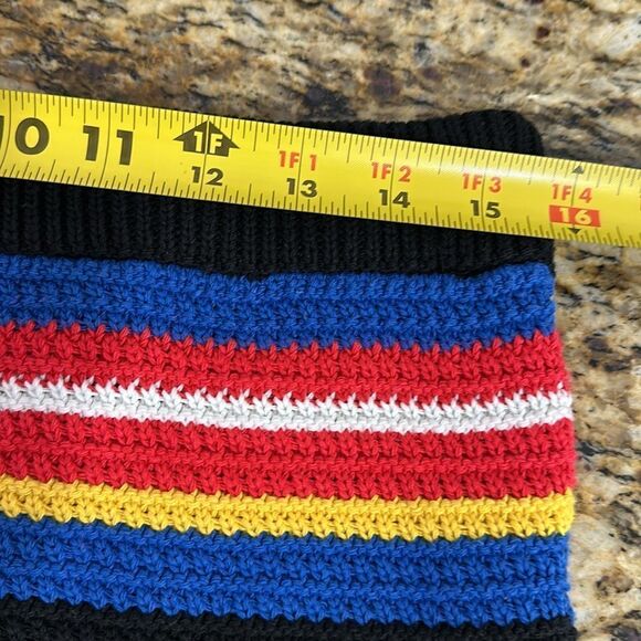 ASOS Striped Colorful Crochet Cotton Blend Mini Skirt Size 10 - Picture 7 of 7